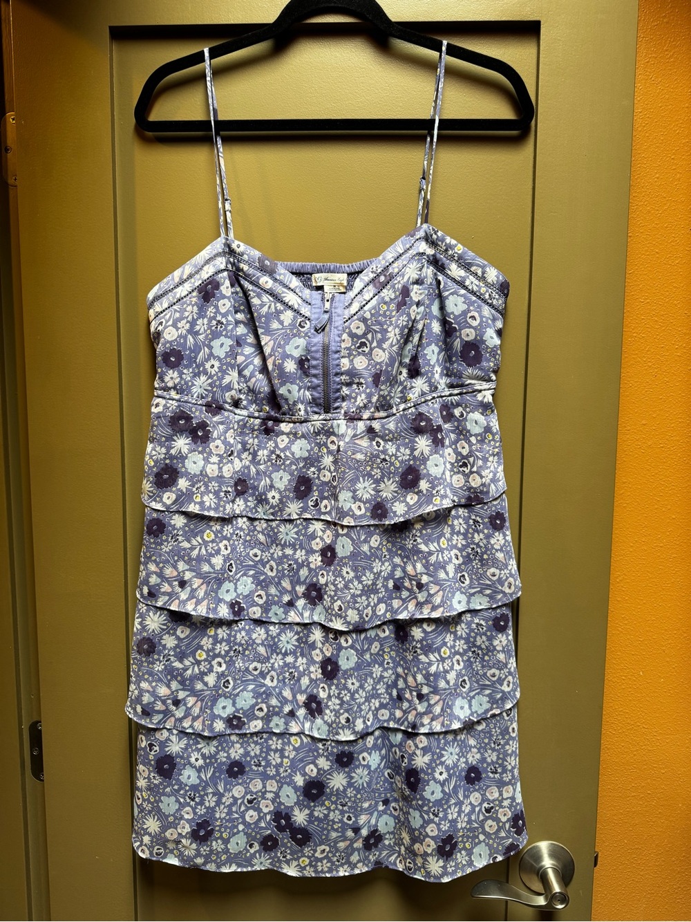 American Eagle Outfitters Lavender Floral Tiered Sundress